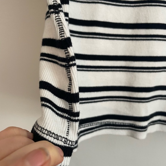MAEVE - Striped Mock Neck Knit Top - Picture 7 of 8